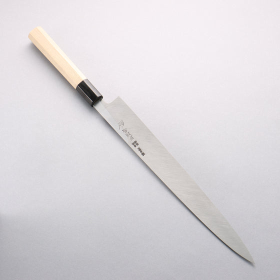 Minamoto Akitada Blue Steel No.1 Yanagiba 300mm Magnolia (Ferrule: Water Buffalo Horn) Handle - Seisuke Knife