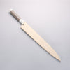 Sakai Takayuki Chef Series Silver Steel No.3 Yanagiba  300mm Stabilized wood (White Ferrule and End Cap) Handle with Sheath - Slide 14