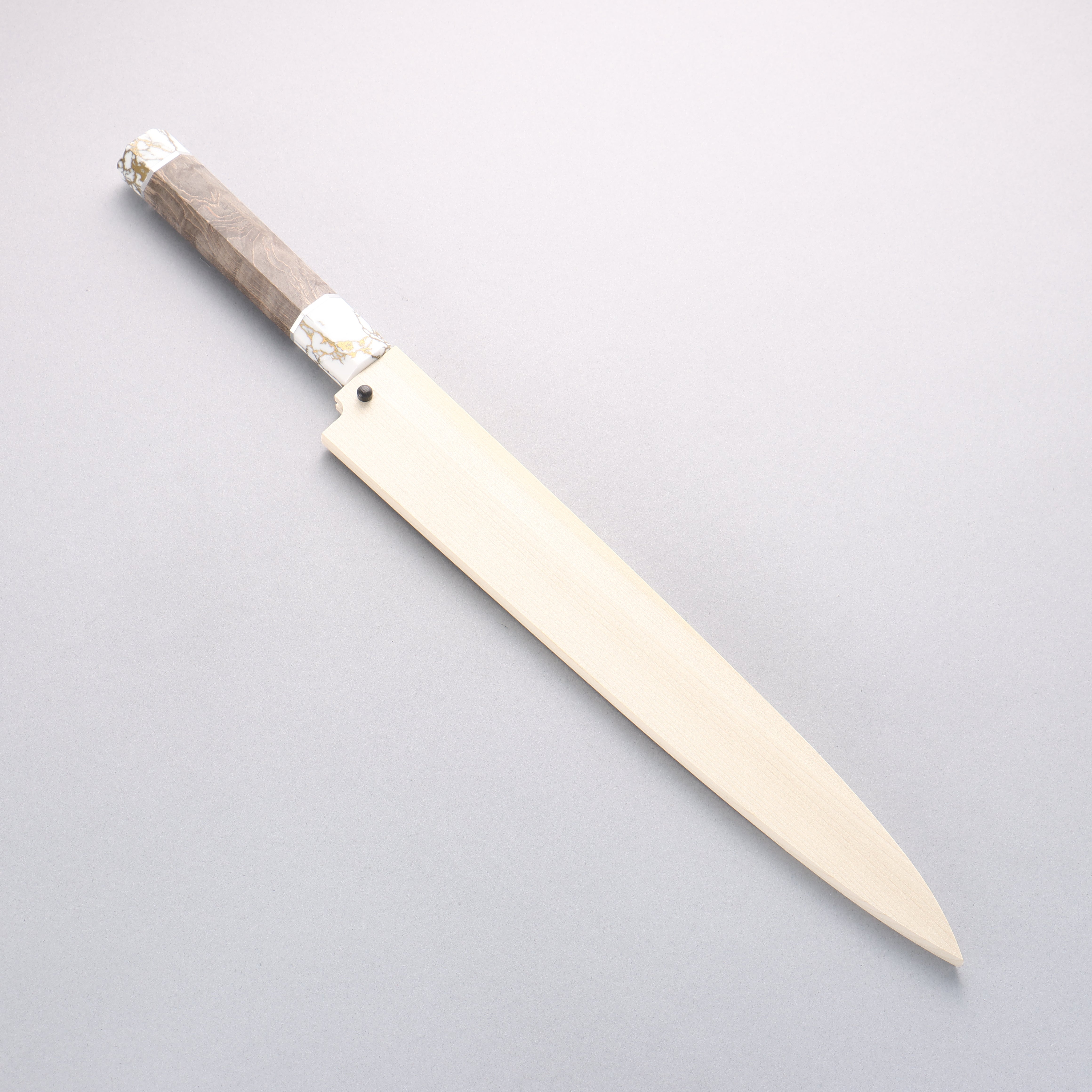 Sakai Takayuki Chef Series Silver Steel No.3 Yanagiba 270mm Stabilized wood (White Ferrule and End Cap) Handle with Sheath - Seisuke Knife
