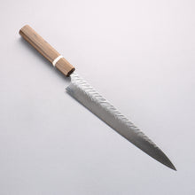  Yoshimi Kato SPG STRIX Hammered (V) Kiritsuke Sujihiki 270mm Sandalwood with White Ring Handle - Seisuke Knife