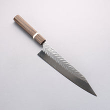  Yoshimi Kato SPG STRIX Hammered (V) Kiritsuke Gyuto 240mm Sandalwood with White Ring Handle - Seisuke Knife