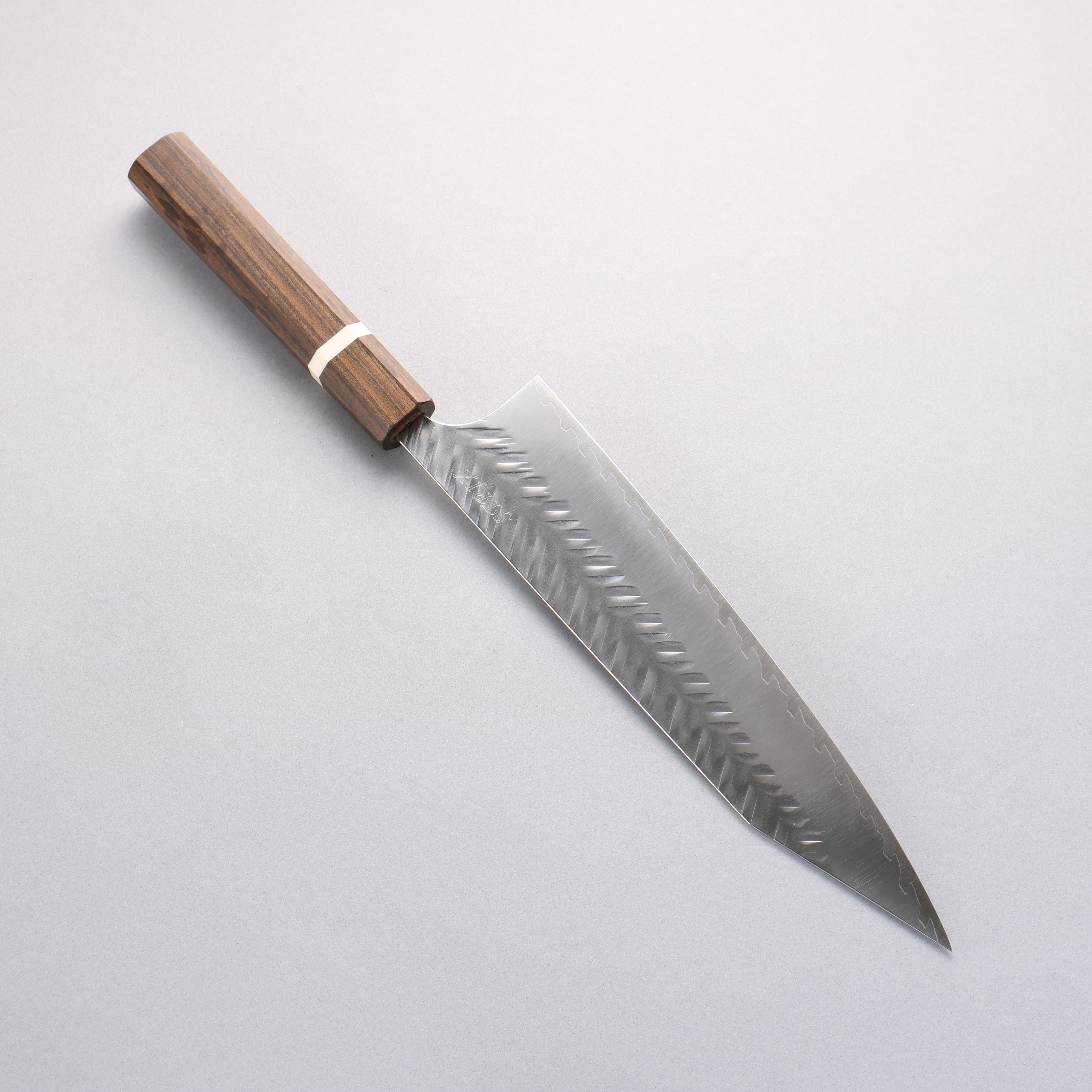 Yoshimi Kato SPG STRIX Hammered (V) Kiritsuke Gyuto 240mm Sandalwood w