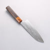 Yoshimi Kato SPG STRIX Hammered (V) Santoku 170mm Ebony (ferrule: Orange Resin) Handle - Seisuke Knife - Slide 2