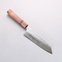  Yoshimi Kato SPG STRIX Hammered (V) Bunka 170mm Rosewood (Red Turquoise Ring) Handle - Seisuke Knife