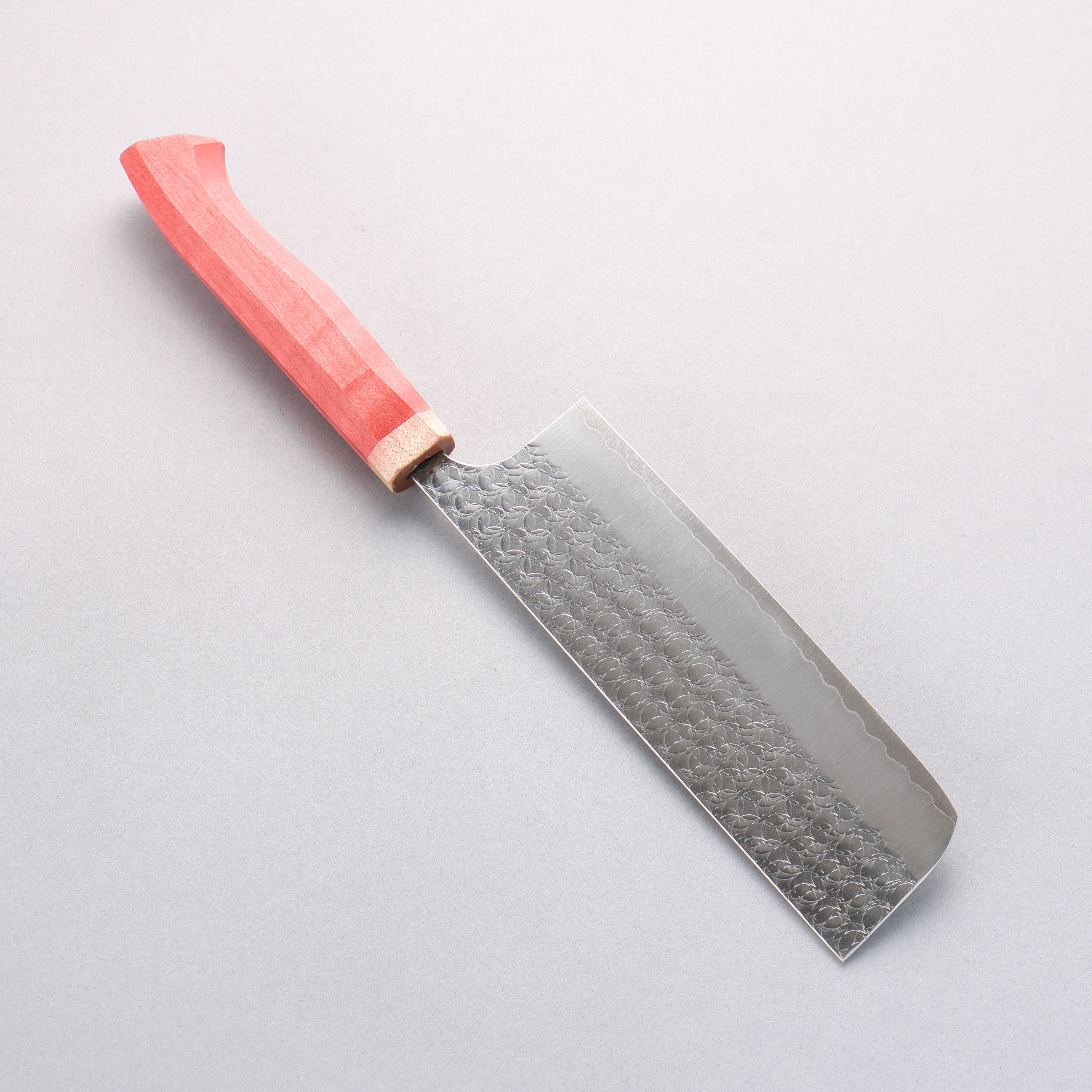 Yoshimi Kato Minamo SG2 Hammered Nakiri 165mm Red Western-Style Handle - Seisuke Knife