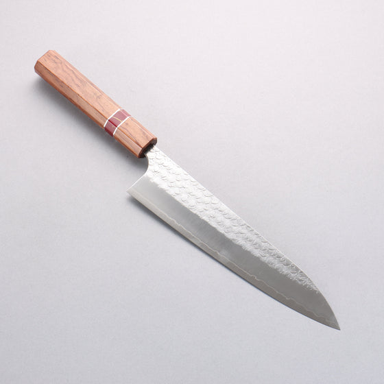 Yoshimi Kato Minamo SG2 Hammered Gyuto 210mm Rosewood (Red Turquoise Ring) Handle - Seisuke Knife