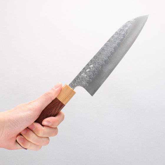 Yoshimi Kato Minamo SG2 Hammered Santoku 170mm Honduras (ferrule: White Pakka wood) Handle - Seisuke Knife