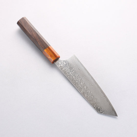 Yoshimi Kato SG2 Damascus Migaki Polish Finish Bunka 170mm Ebony (ferrule: Orange Resin) Handle - Seisuke Knife