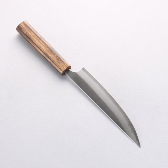 Yoshimi Kato Blue Super Nashiji Kengata Petty-Utility 170mm Burnt Oak (Laquered) Handle - Seisuke Knife