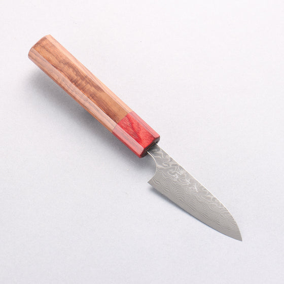 Yoshimi Kato SG2 Damascus Petty-Utility 75mm Red Honduras Handle - Seisuke Knife