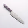 Oul Silver Steel No.3 Nashiji Santoku 180mm Purple Pakka wood Handle - Seisuke Knife - Slide 7