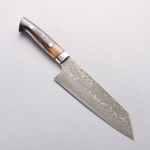  Takeshi Saji VG10w Damascus Gold Colored Bunka 180mm Brown Cow Bone Handle - Seisuke Knife