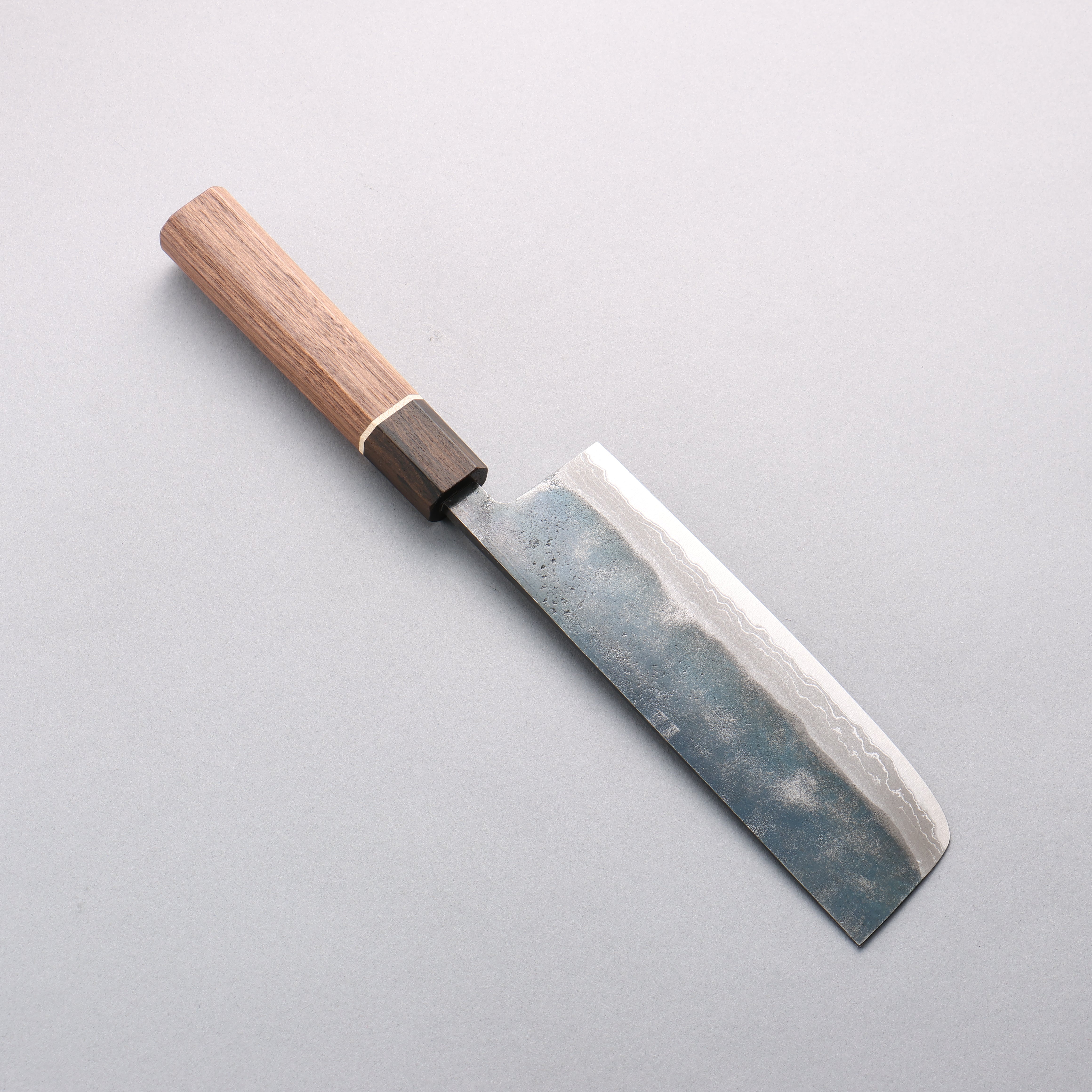 Kanetsune MATSU-ZUMI-YAKI White Steel No.2 Damascus Black Finished Nakiri 165mm Walnut Handle - Seisuke Knife
