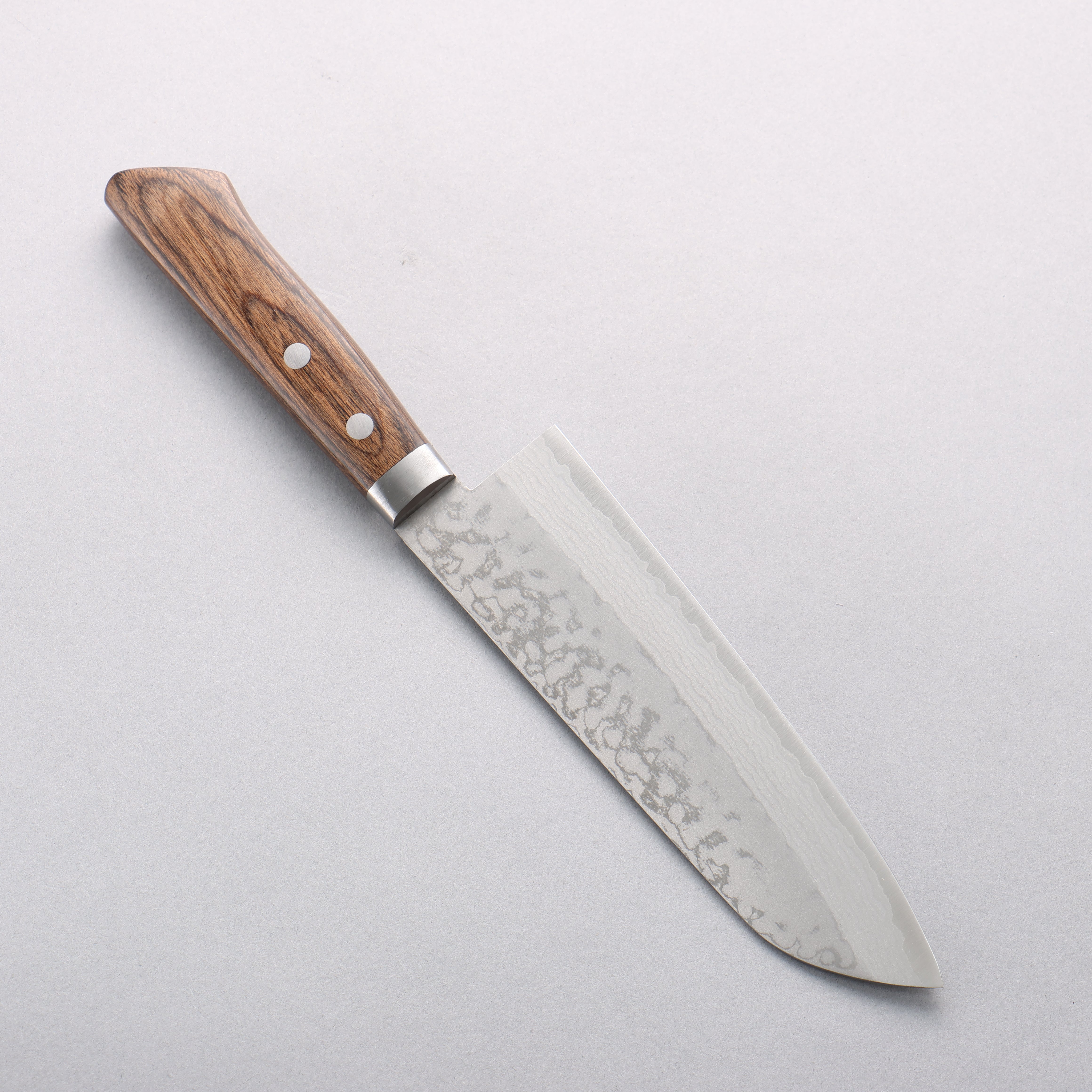 Kanetsune Sairyu VG10 Damascus Santoku 165mm Ash Wood Handle - Seisuke Knife