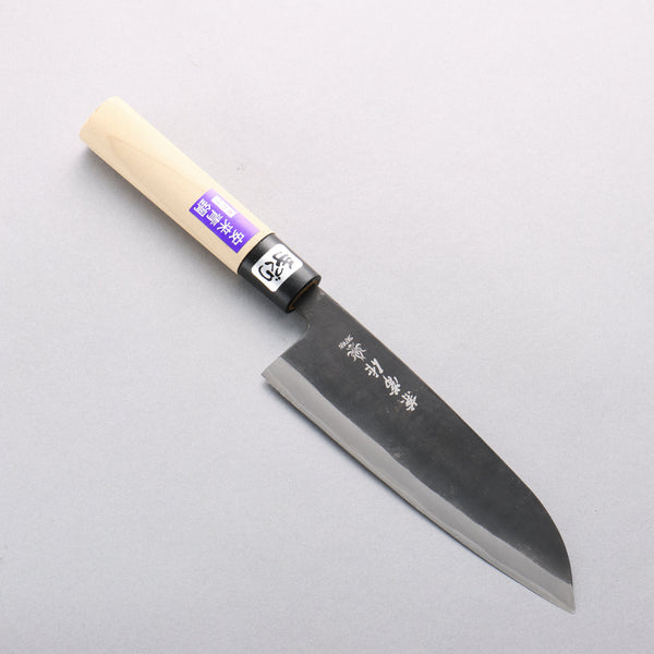 Kanetsune Hamaken Blue Steel No.2 Black Finished Santoku 165mm Magnolia Handle