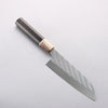Takeshi Saji SPG STRIX Hammered Migaki Finished Santoku 170mm Ebony Wood (ferrule: Marbled Water Buffalo Horn) Handle - Seisuke Knife - Slide 1