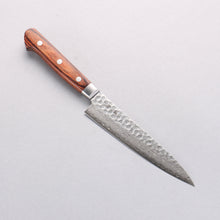  Seisuke VG10 17 Layer Damascus Petty-Utility 135mm Mahogany Handle - Seisuke Knife