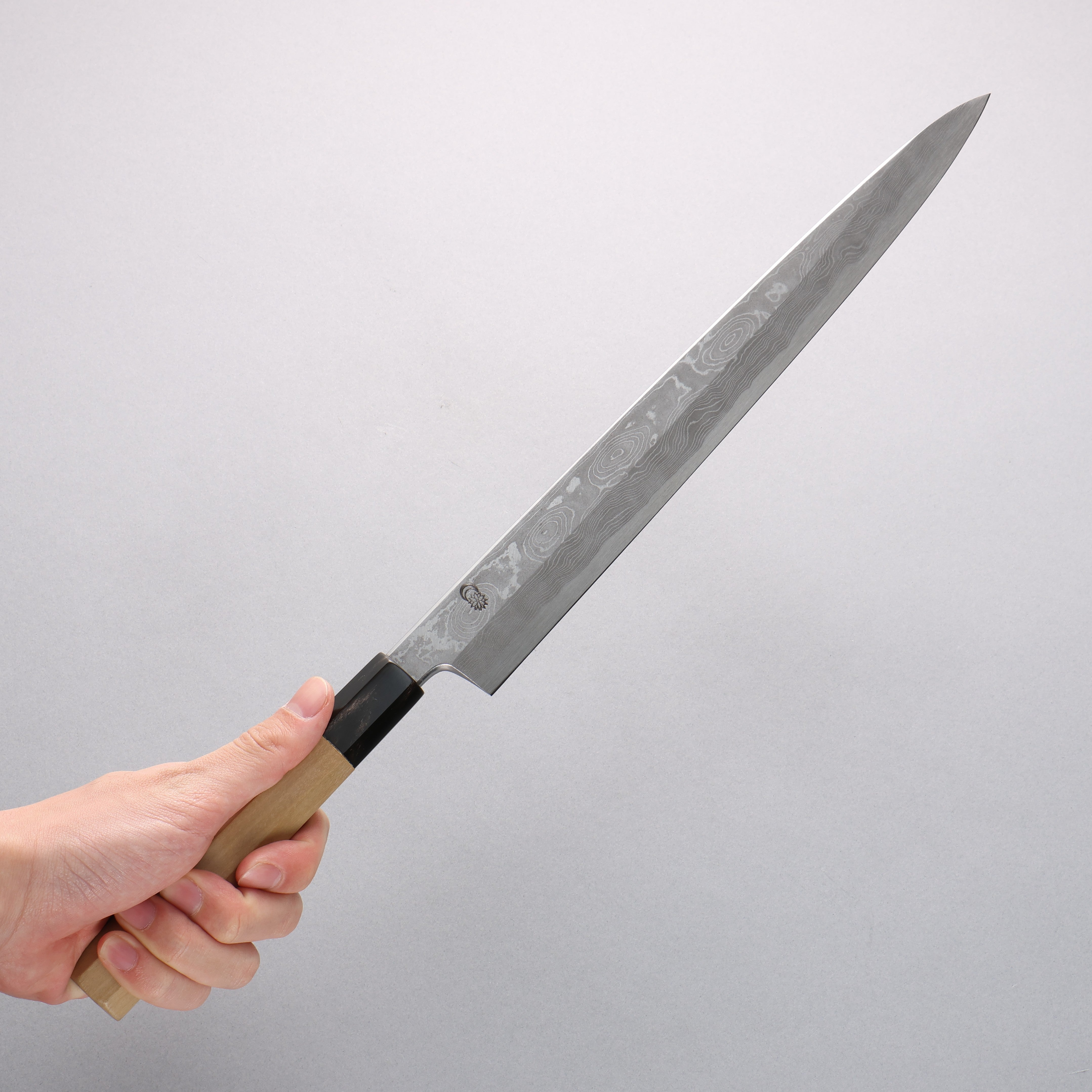 Kikuzuki Blue Steel No.1 Damascus Yanagiba 300mm Magnolia Handle - Seisuke Knife