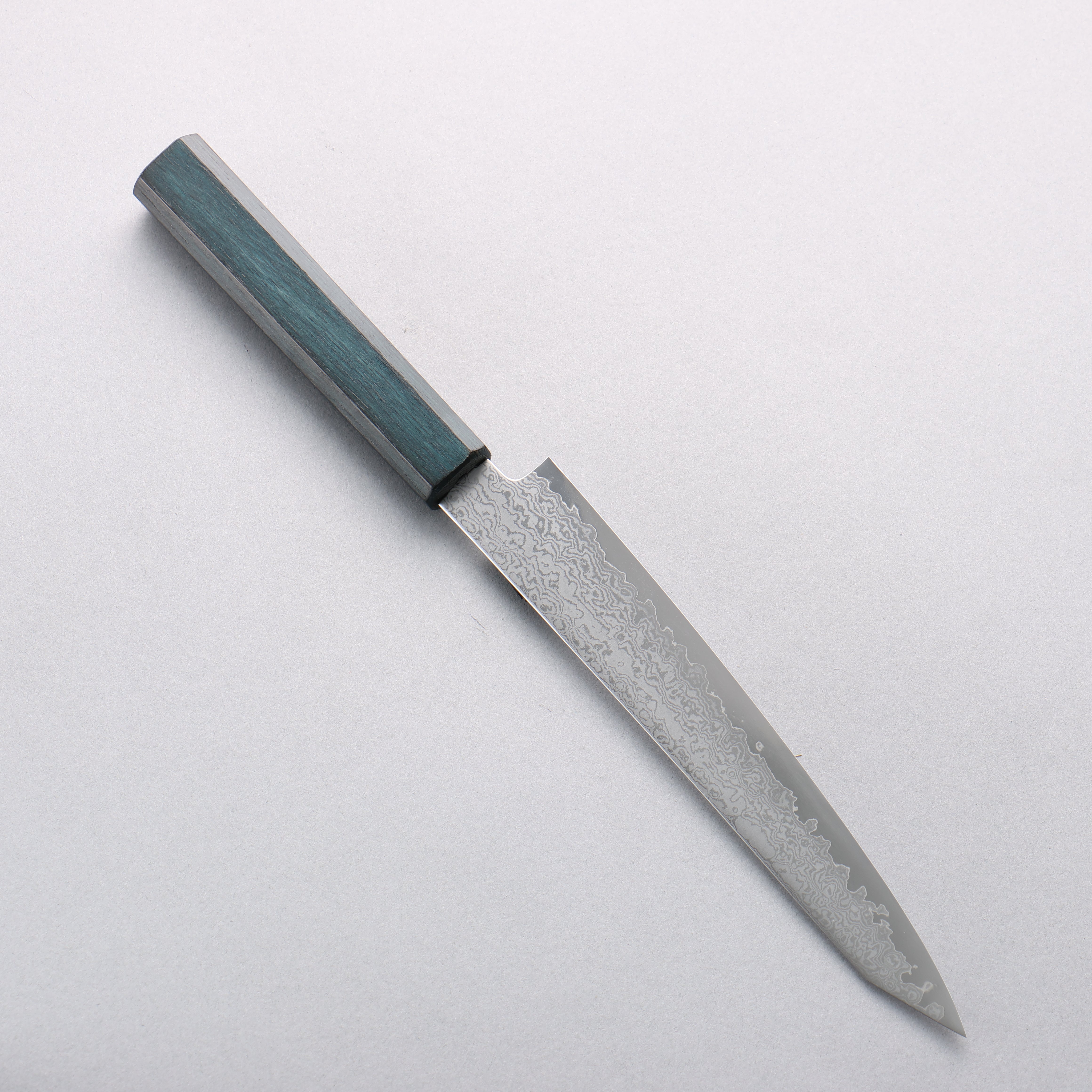 Seisuke VG10 Damascus Kiritsuke Petty-Utility 180mm Indigo Dyed Oak Handle - Seisuke Knife