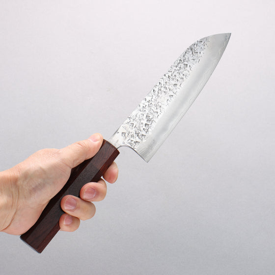 Yu Kurosaki Shizuku SG2 Hammered Santoku 170mm Honduras Handle - Seisuke Knife