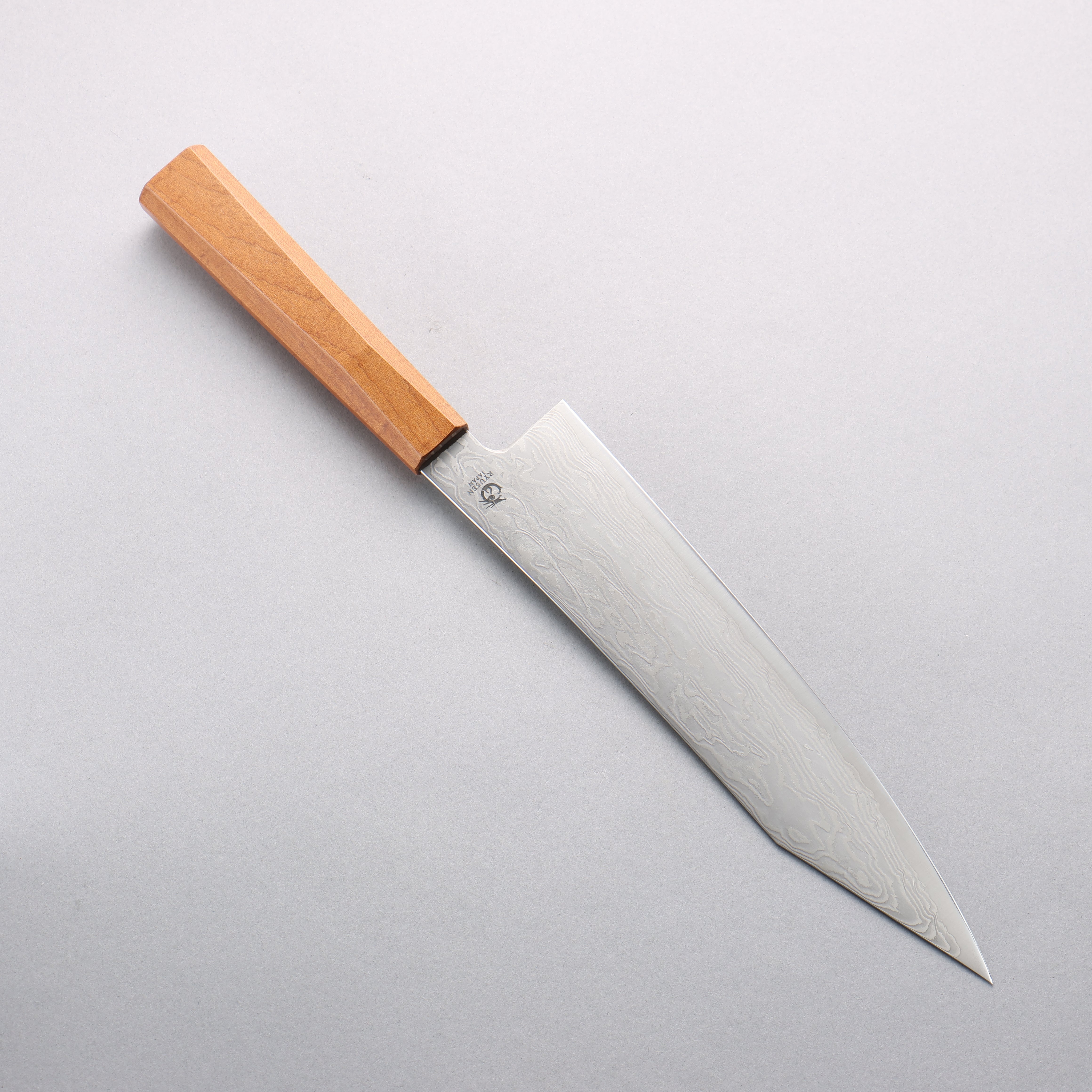 Ryusen Fukakuryu ATS314 63 Layer Damascus Kiritsuke Gyuto 210mm Curly Maple Handle - Seisuke Knife