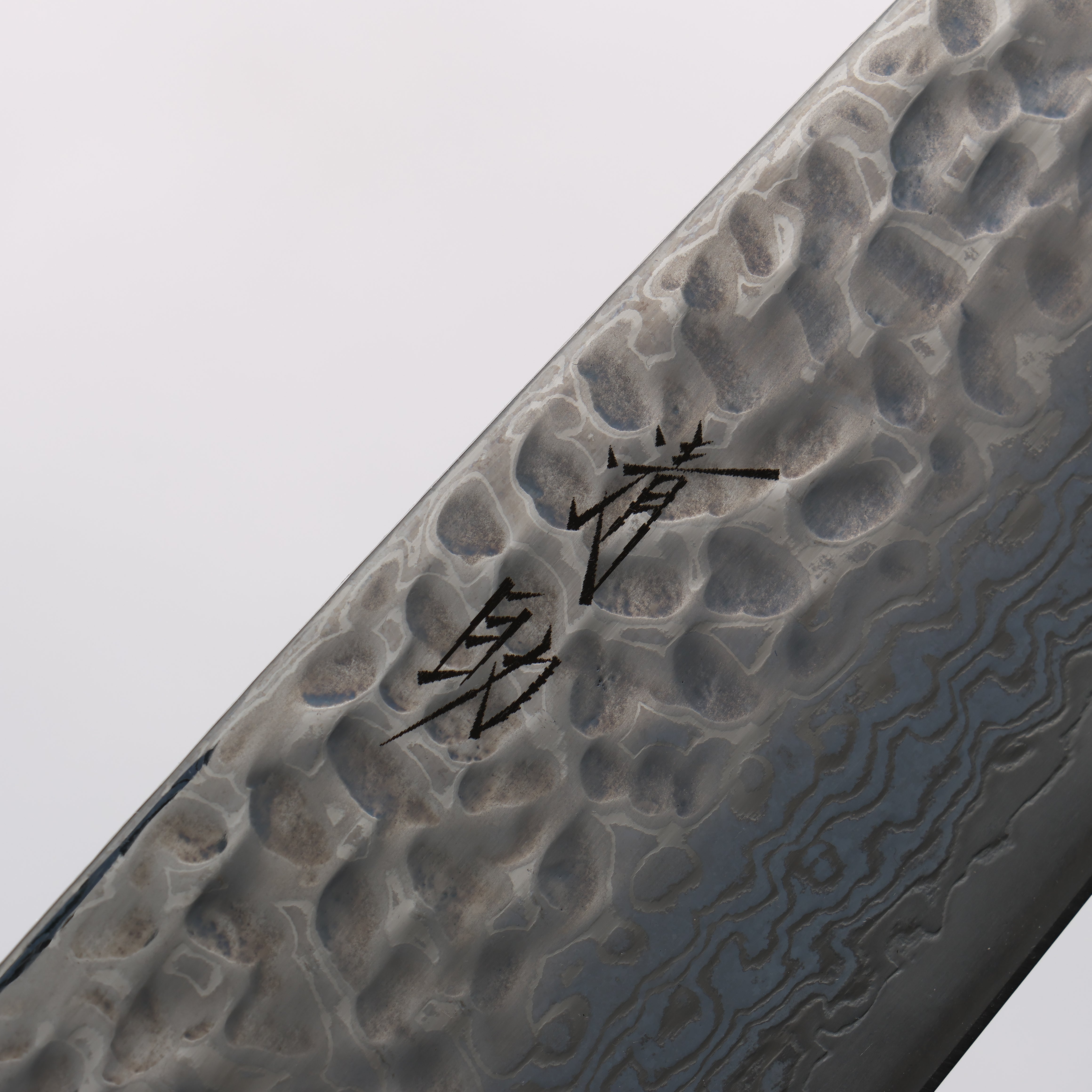 Seisuke Geppaku Silver Steel No.3 Hammered Damascus Santoku 170mm Magnolia Handle - Seisuke Knife