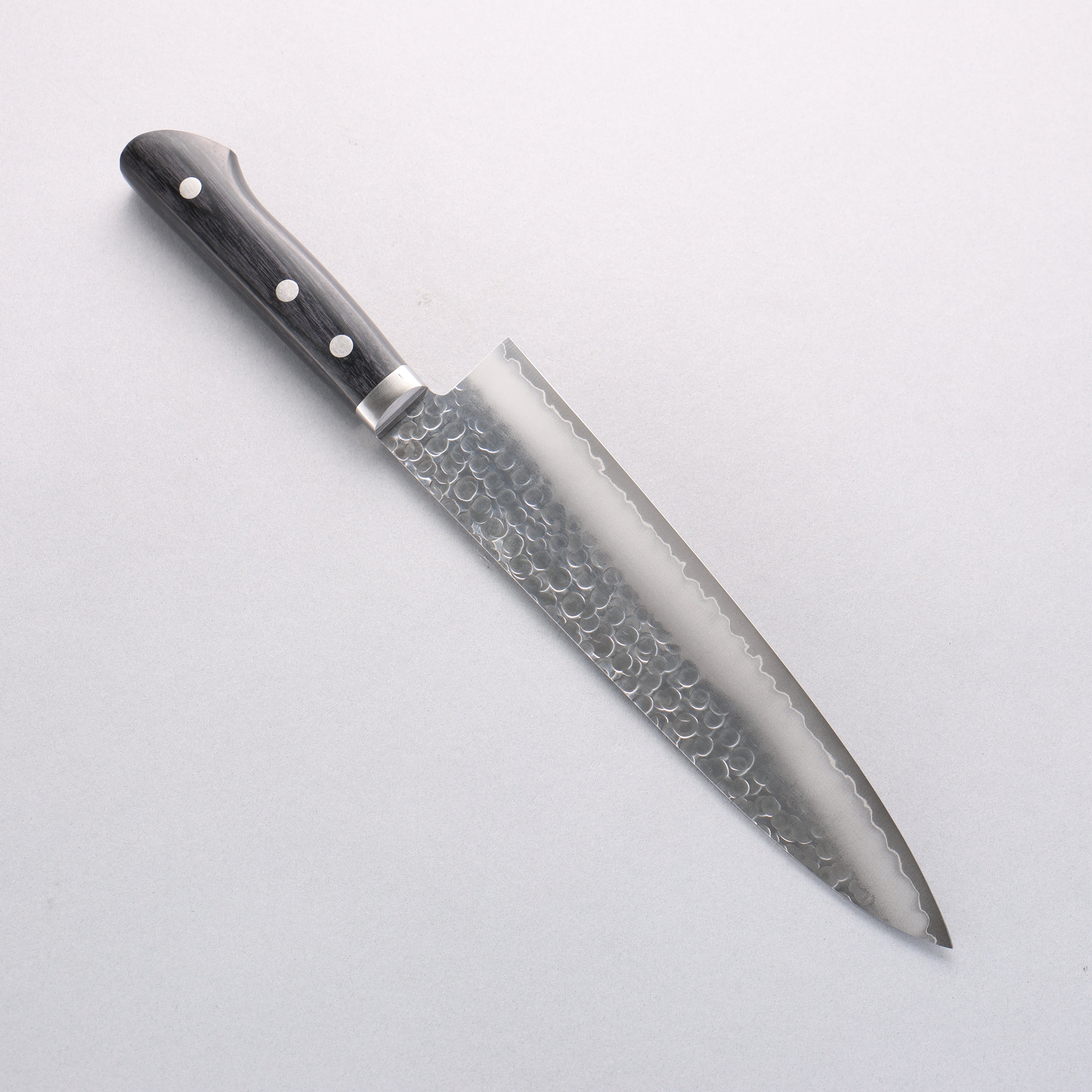 Kanetsune VG1 Hammered Gyuto 210mm Black Pakkawood Handle - Seisuke Knife