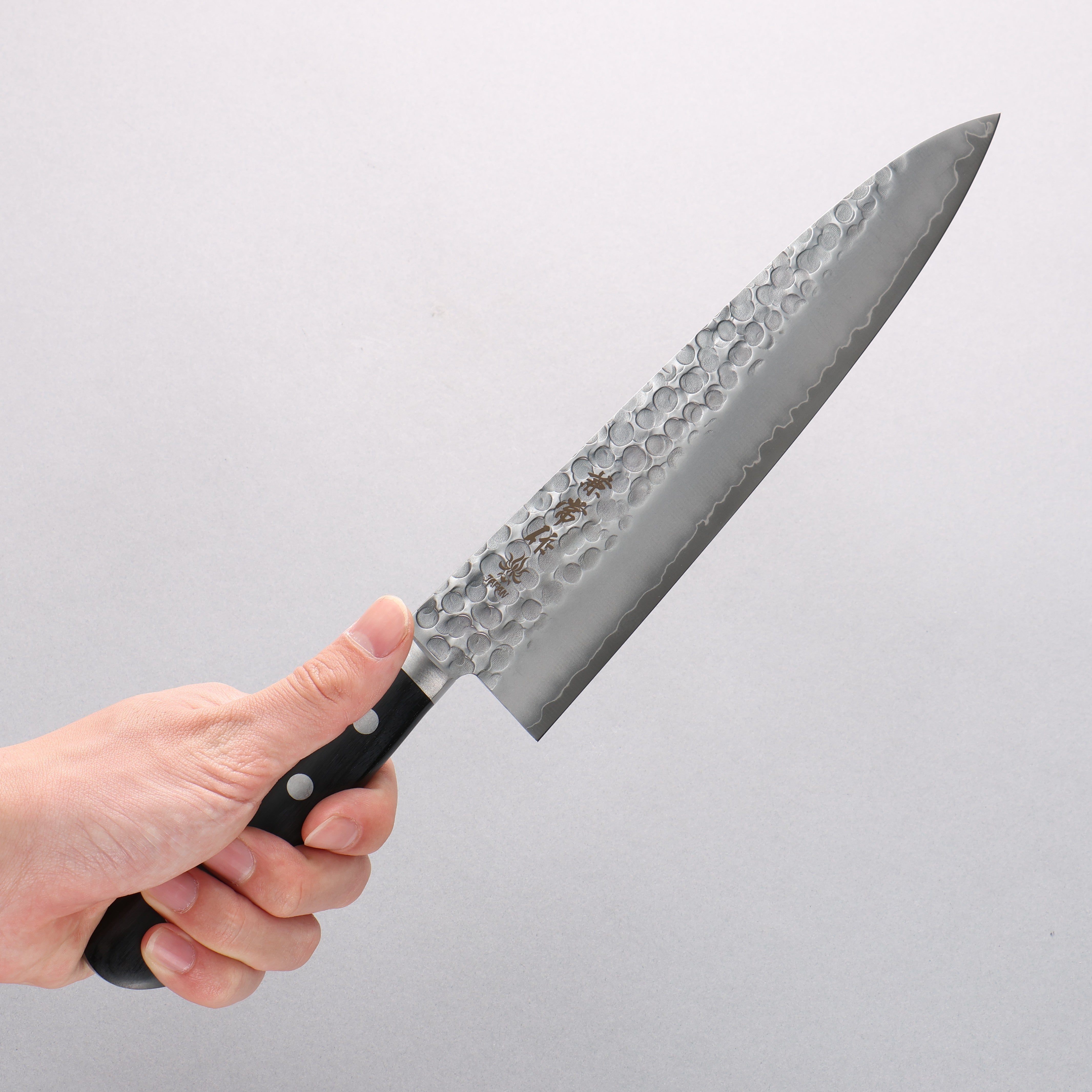 Kanetsune VG1 Hammered Gyuto 210mm Black Pakkawood Handle - Seisuke Knife