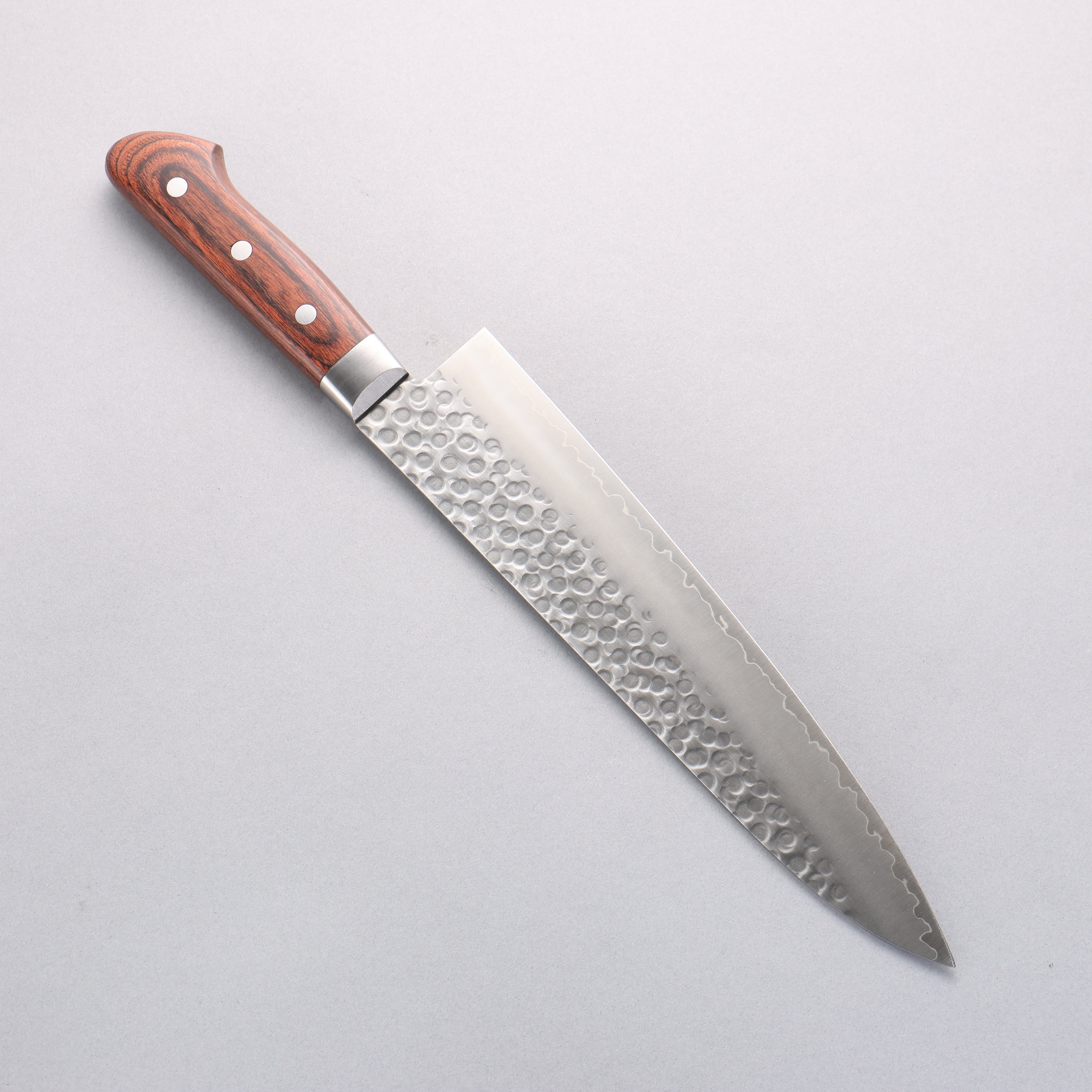 Seisuke Swedish Steel-stn Hammered Gyuto 240mm Mahogany Handle - Seisuke Knife