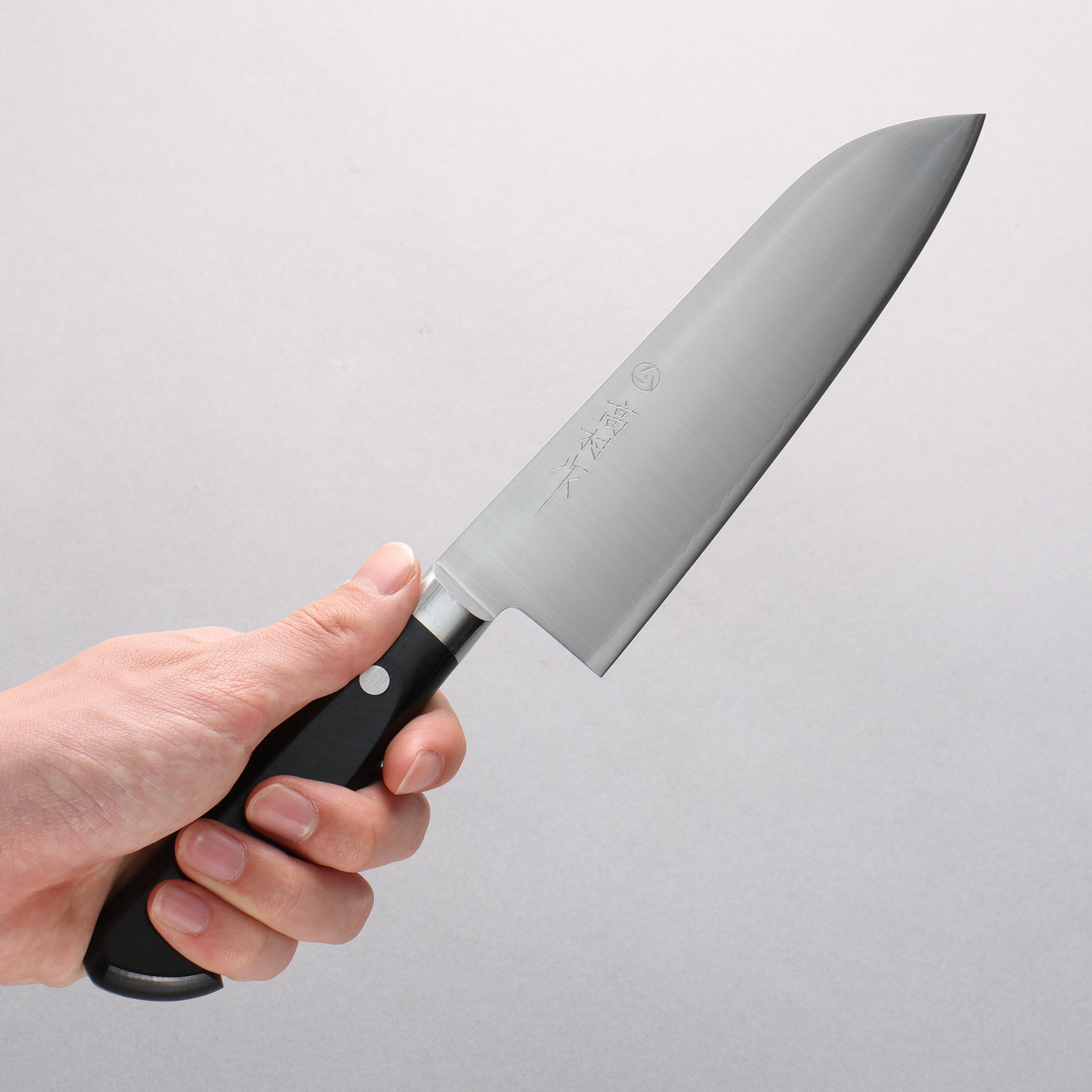 Takamura Knives VG10 Migaki Santoku 170mm Black Pakkawood Handle - Seisuke Knife