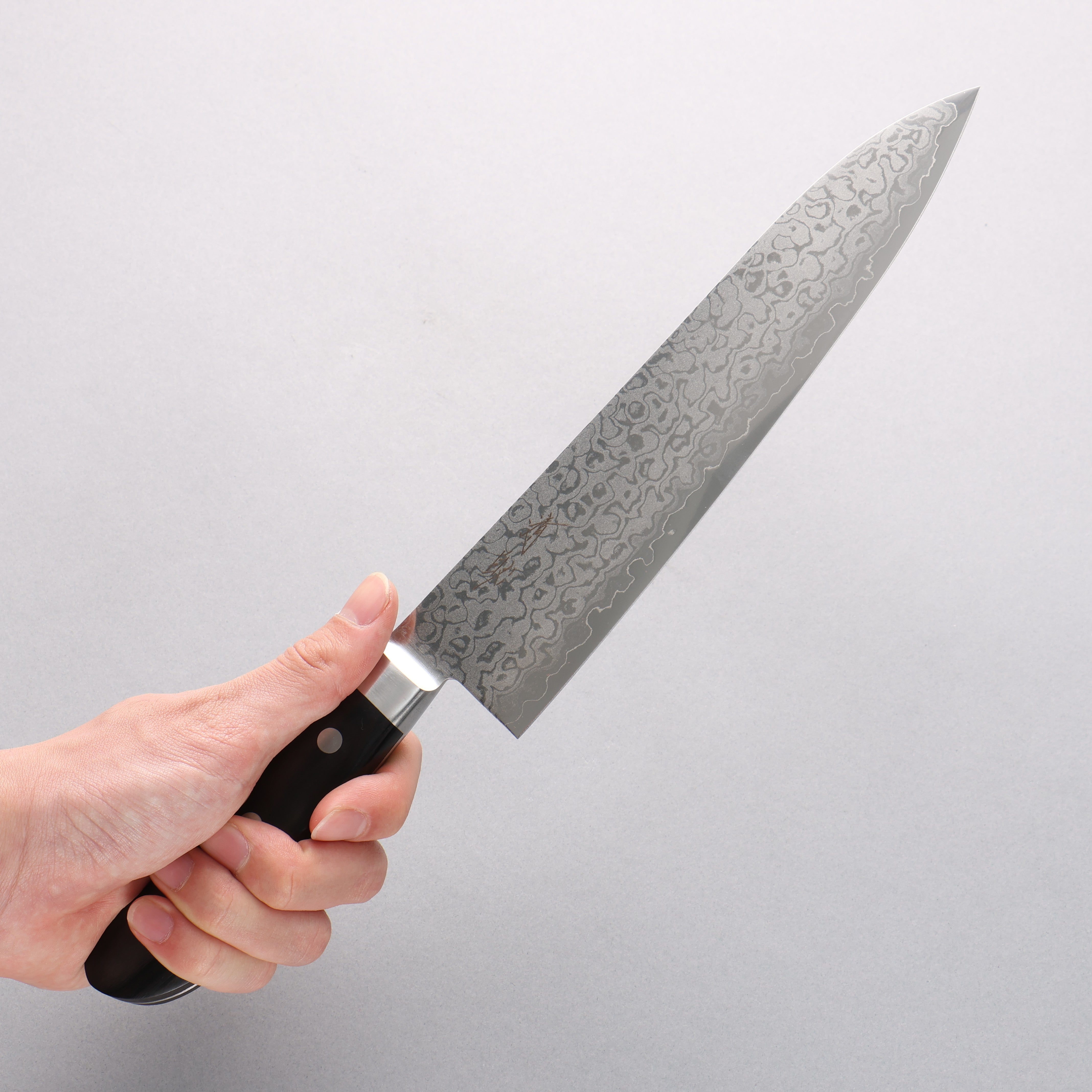 Seisuke VG10 8 Layer Damascus Migaki Finished Gyuto 210mm Black Pakka wood Handle - Seisuke Knife