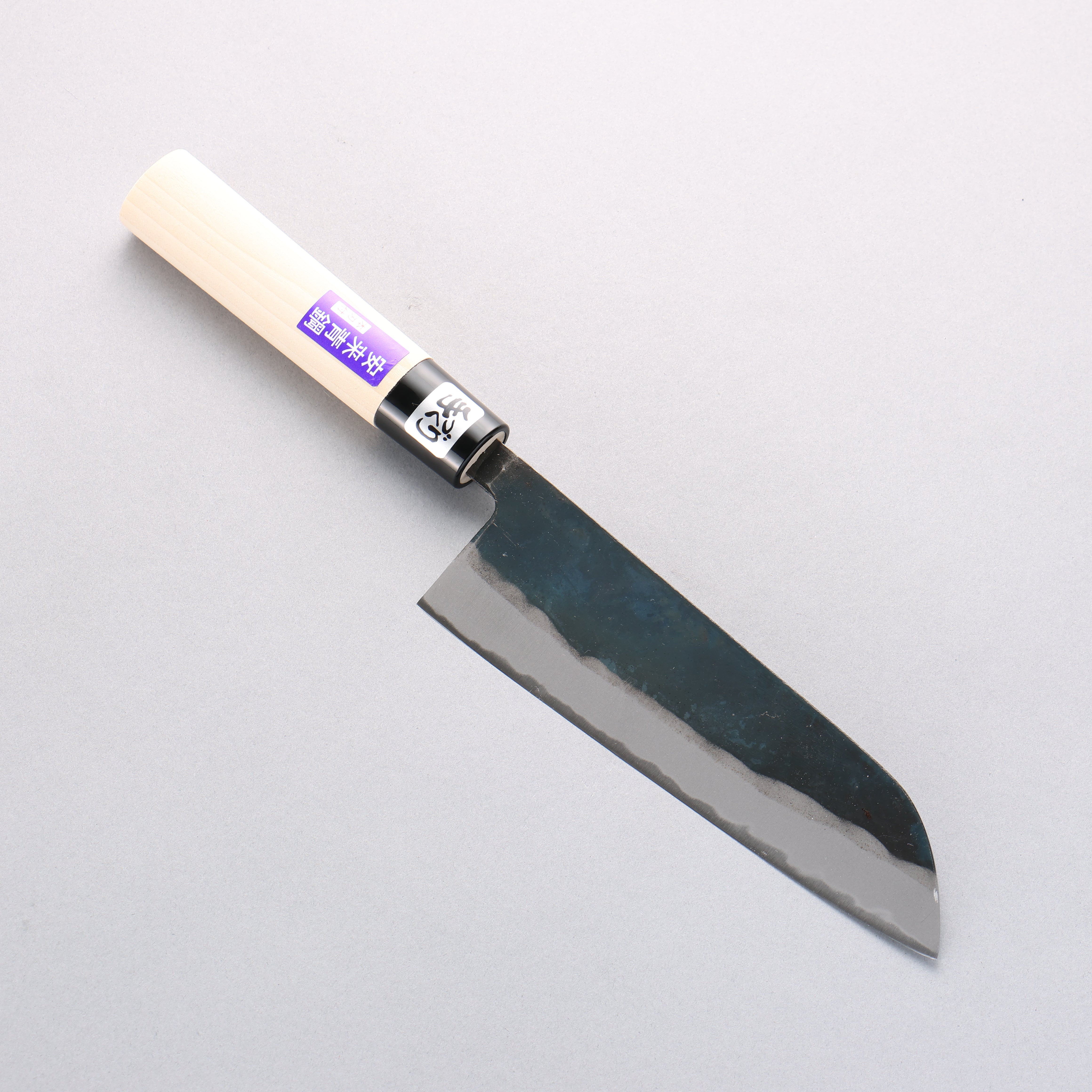 Kanetsune Blue Steel No.2 Kurouchi Santoku 165mm Magnolia Handle - Seisuke Knife