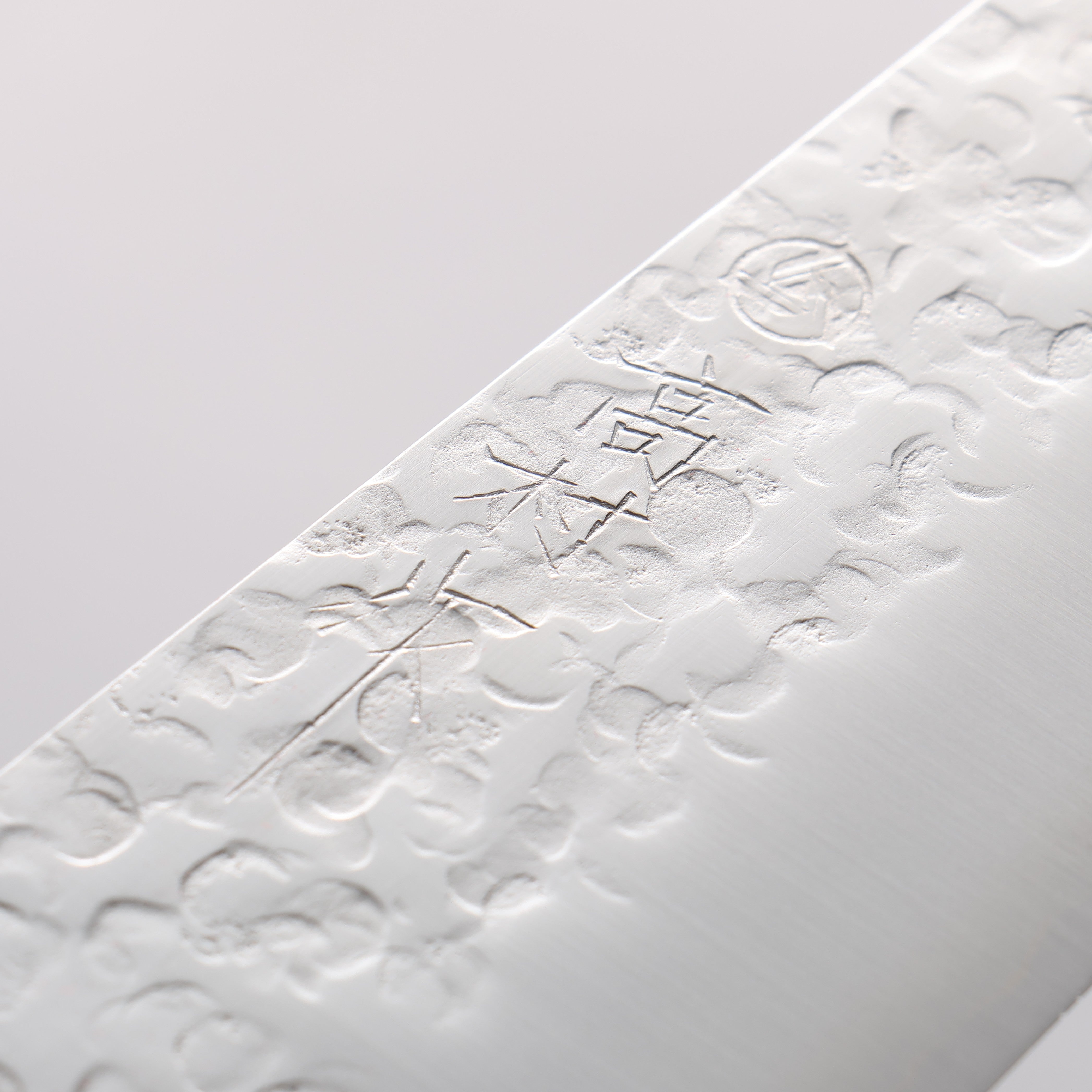 Takamura Knives Chromax Steel Hammered Santoku 170mm with Brown Pakka wood Handle - Seisuke Knife