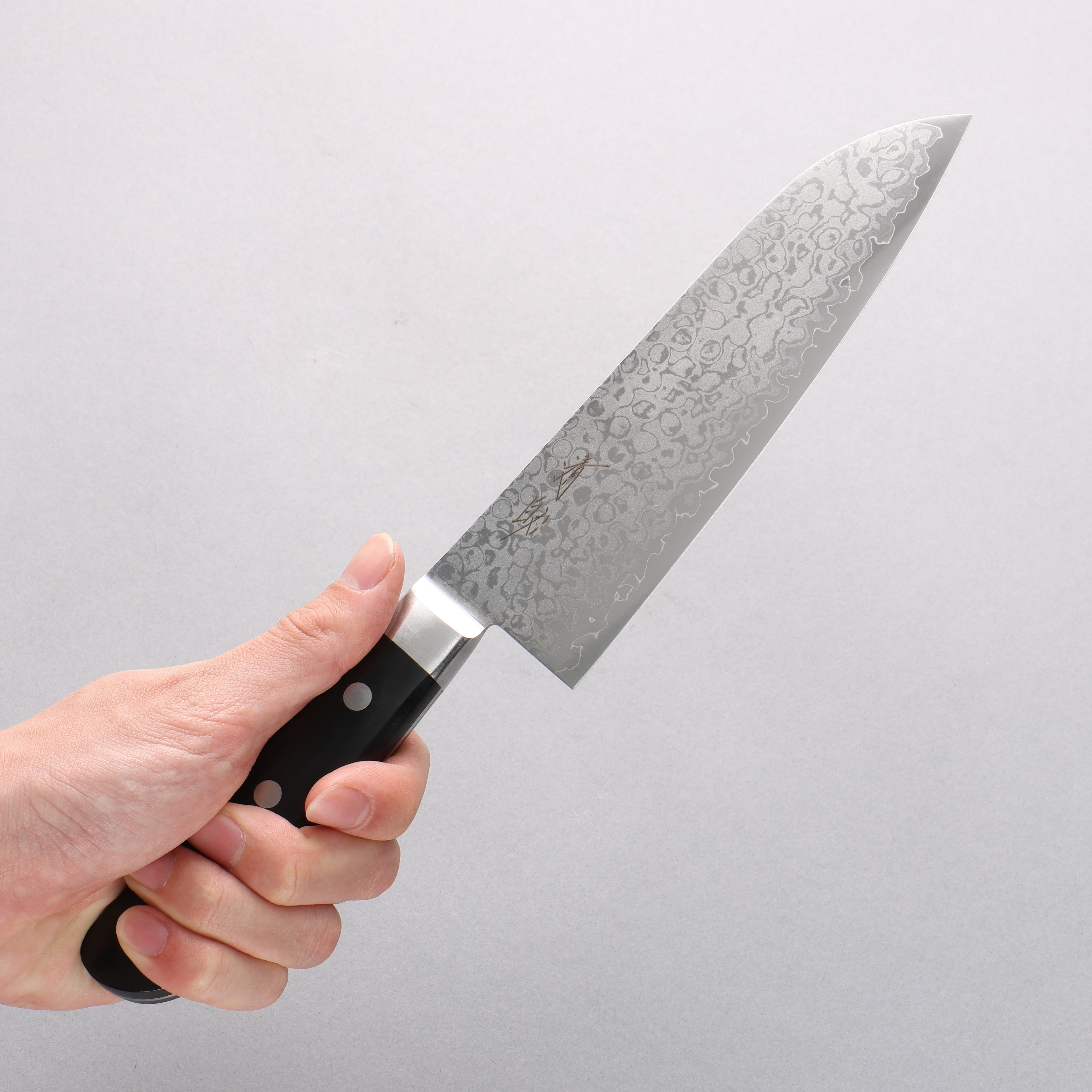 Seisuke VG10 8 Layer Damascus Migaki Santoku 165mm Black Pakkawood Handle - Seisuke Knife