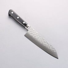  Takamura Knives VG10 Hammered Santoku 170mm with Black Pakkawood Handle - Seisuke Knife