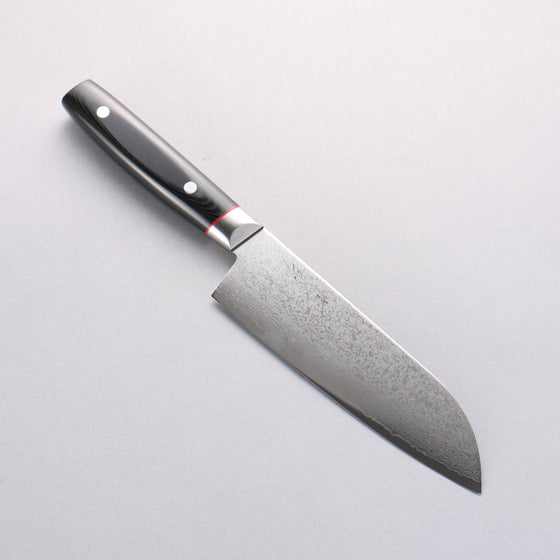 Seisuke Saiun VG10 Damascus Santoku 170mm Black Micarta Handle - Seisuke Knife