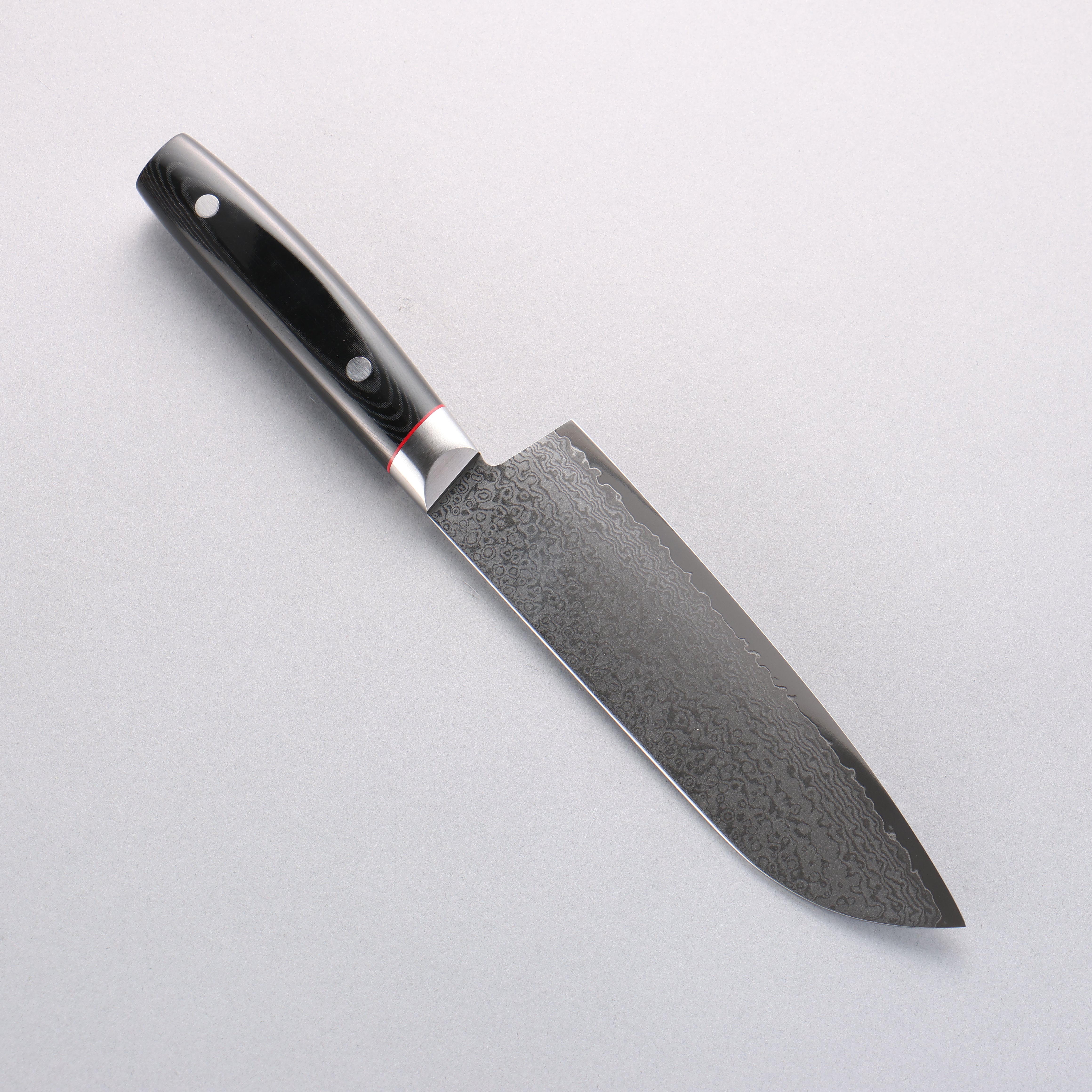 Seisuke Saiun VG10 Damascus Santoku 170mm Black Micarta Handle - Seisuke Knife