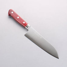  Takamura Knives SG2 Santoku 170mm with Red Pakkawood Handle - Seisuke Knife