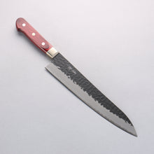  Seisuke Kurobeni Blue Super Hammered Kurouchi Gyuto 240mm Red Pakka wood Handle - Seisuke Knife