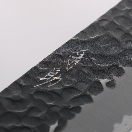 Seisuke Kurobeni Blue Super Hammered Kurouchi Gyuto 240mm Red Pakka wood Handle - Seisuke Knife