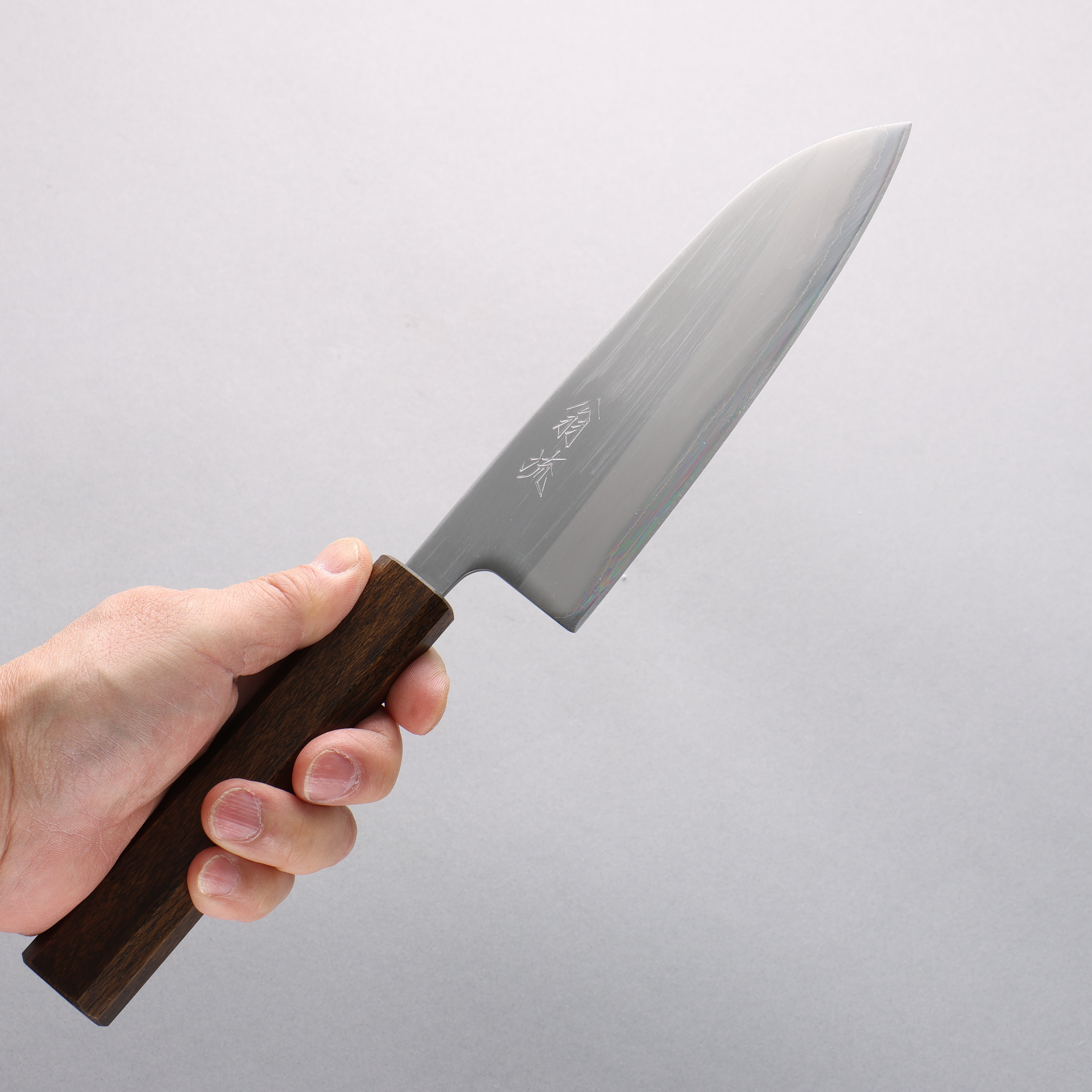 Oul White Steel No.1 Santoku 165mm Burnt Oak Handle - Seisuke Knife