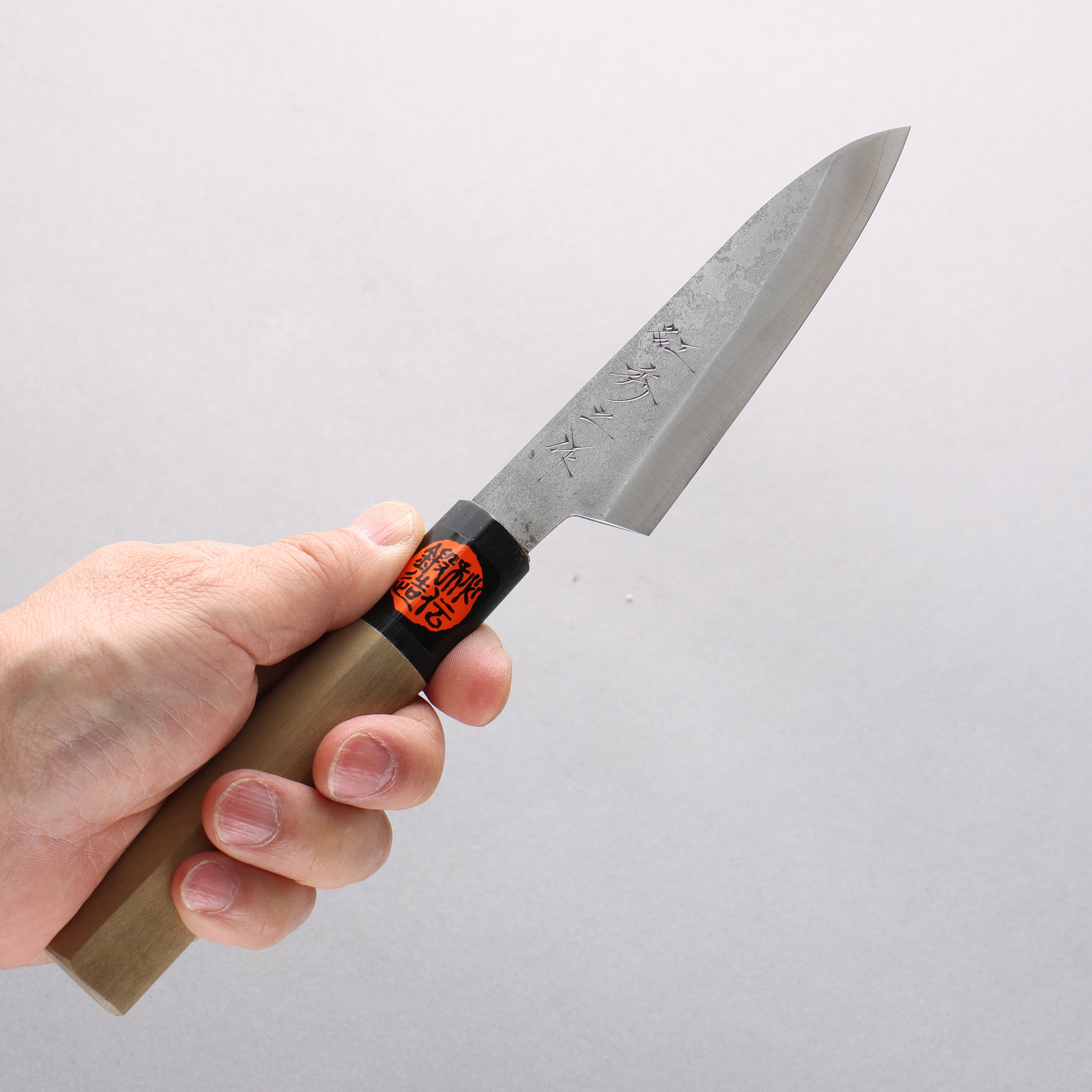 Shigeki Tanaka Silver Steel No.3 Nashiji Petty-Utility 120mm Magnolia & Water Buffalo Horn Handle - Seisuke Knife