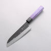 Anryu Blue Super Black Finished Santoku 165mm Purple Stabilized Wood Handle - Seisuke Knife - Slide 1