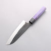 Anryu Blue Super Black Finished Santoku 165mm Purple Stabilized Wood Handle - Seisuke Knife - Slide 2