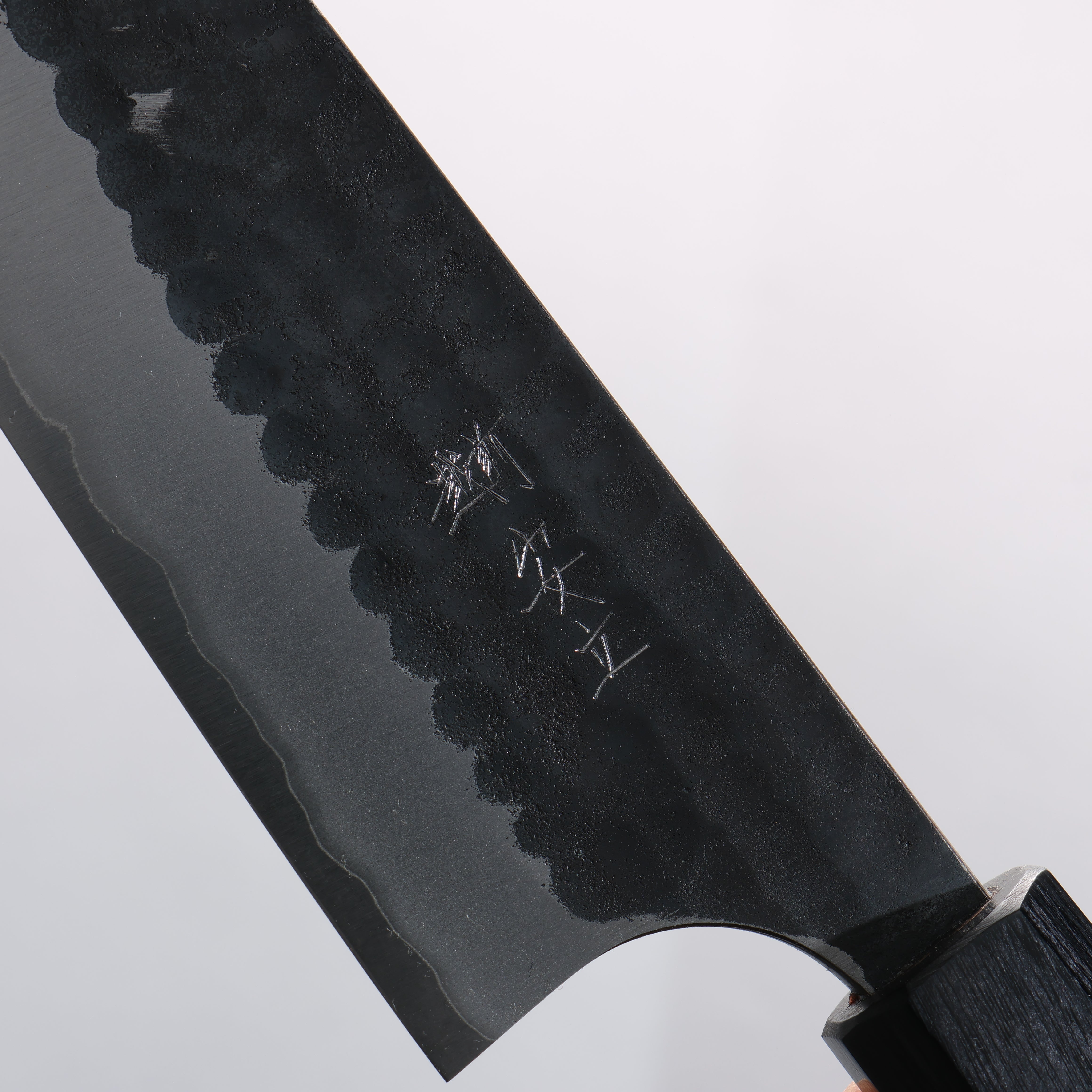 Anryu Blue Super Black Finished Bunka 165mm Red Stabilized Wood Handle - Seisuke Knife