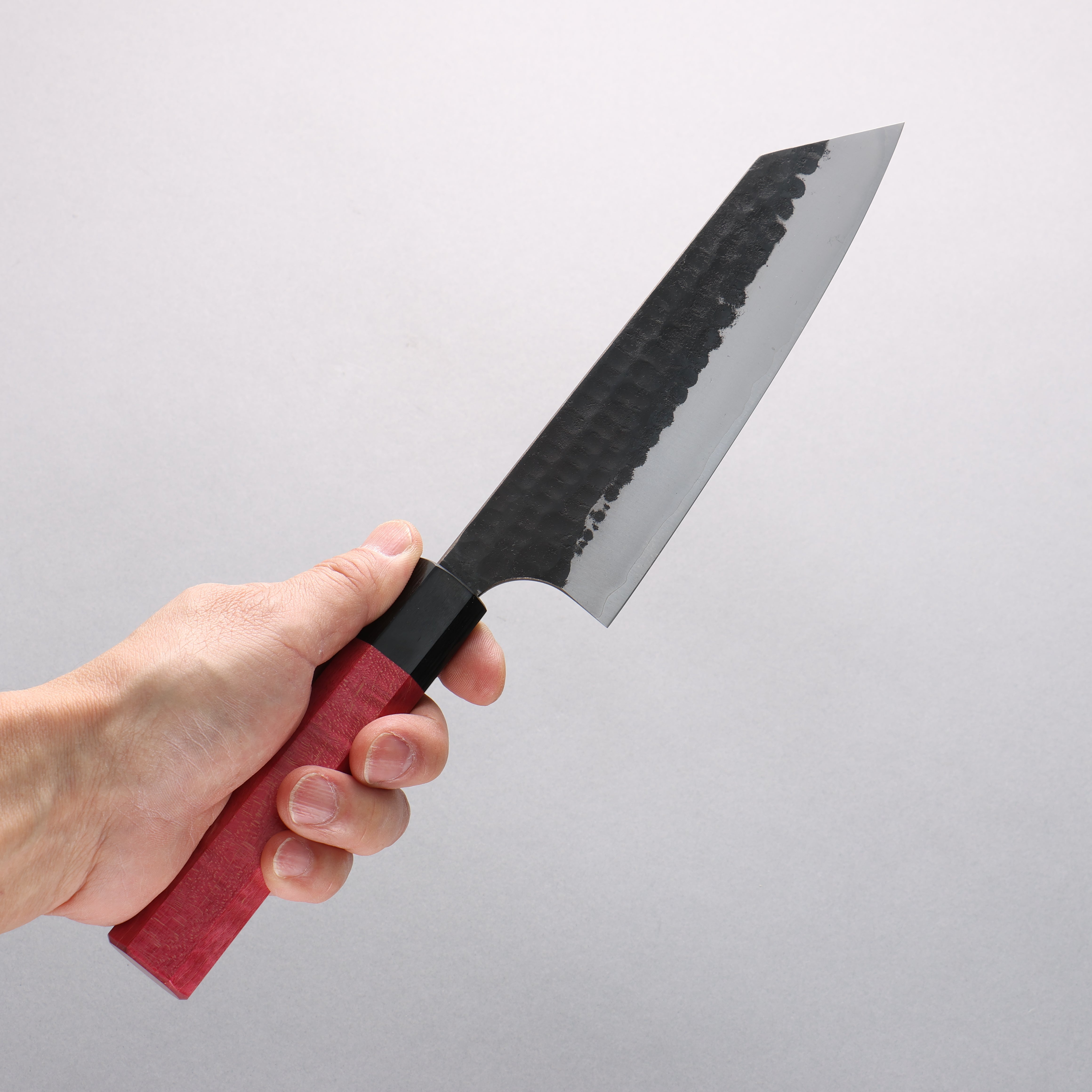 Anryu Blue Super Black Finished Bunka 165mm Red Stabilized Wood Handle - Seisuke Knife