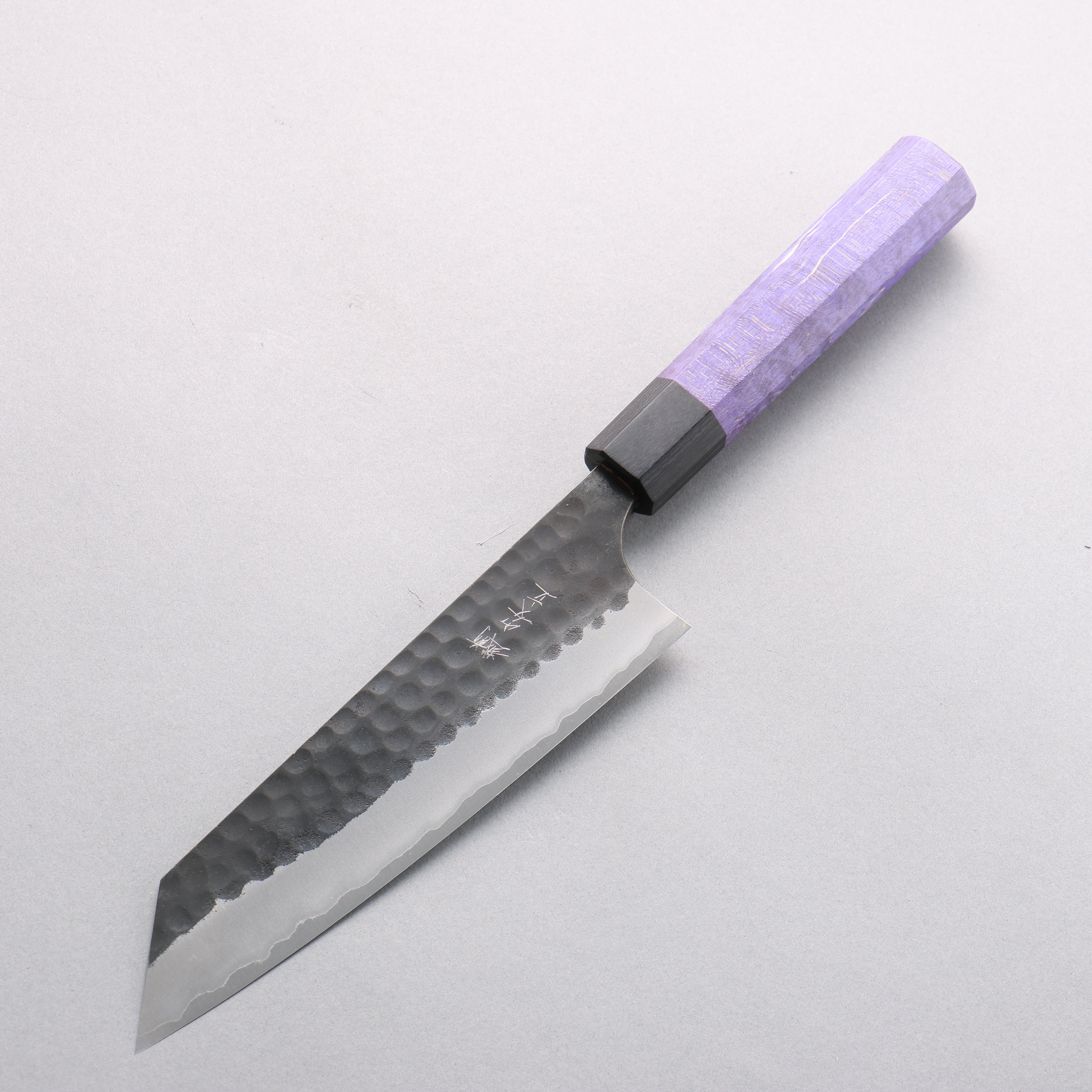 Anryu Blue Super Black Finished Bunka 165mm Purple Stabilized Wood Handle - Seisuke Knife