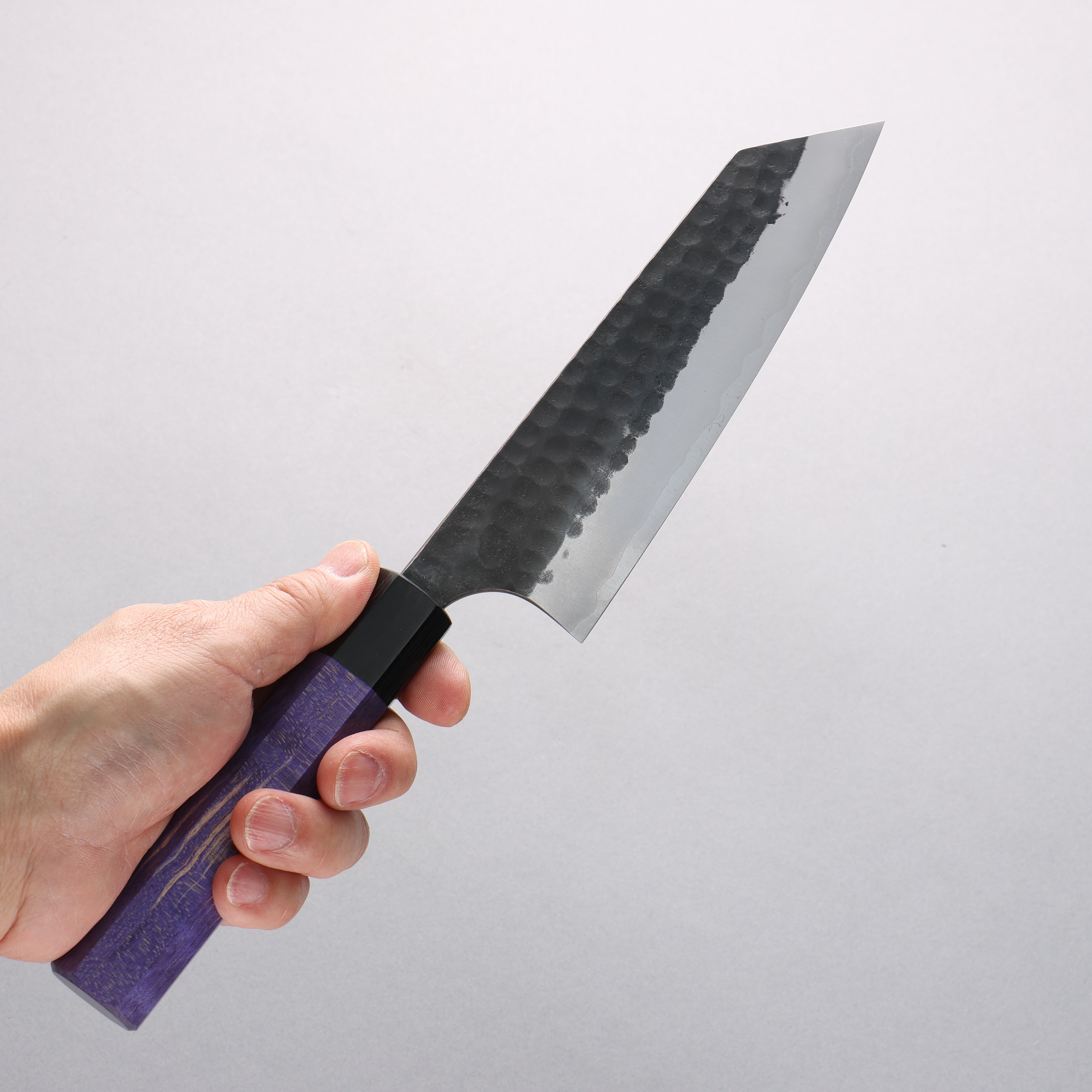 Anryu Blue Super Black Finished Bunka 165mm Purple Stabilized Wood Handle - Seisuke Knife