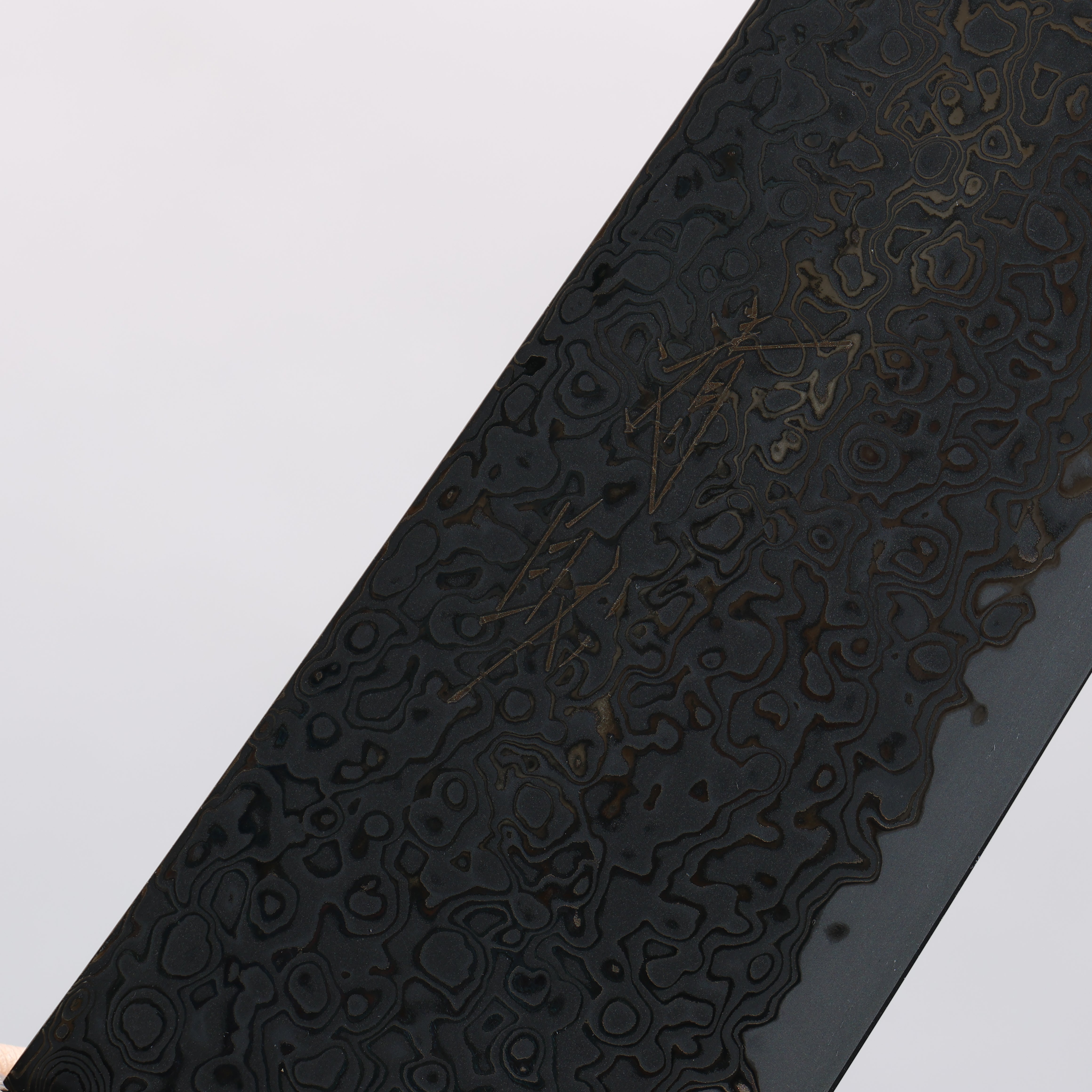Seisuke SG2 Black Damascus Migaki Finished Gyuto 210mm Ebony Wood Handle - Seisuke Knife