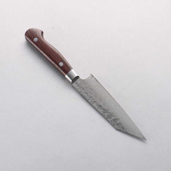 Sakai Takayuki SG2 Hammered Damascus Migaki Finished Kengata Petty-Utility 120mm Rosewood Handle - Seisuke Knife